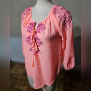 American Eagle Outfitters Lightweight Embroidery Top XS